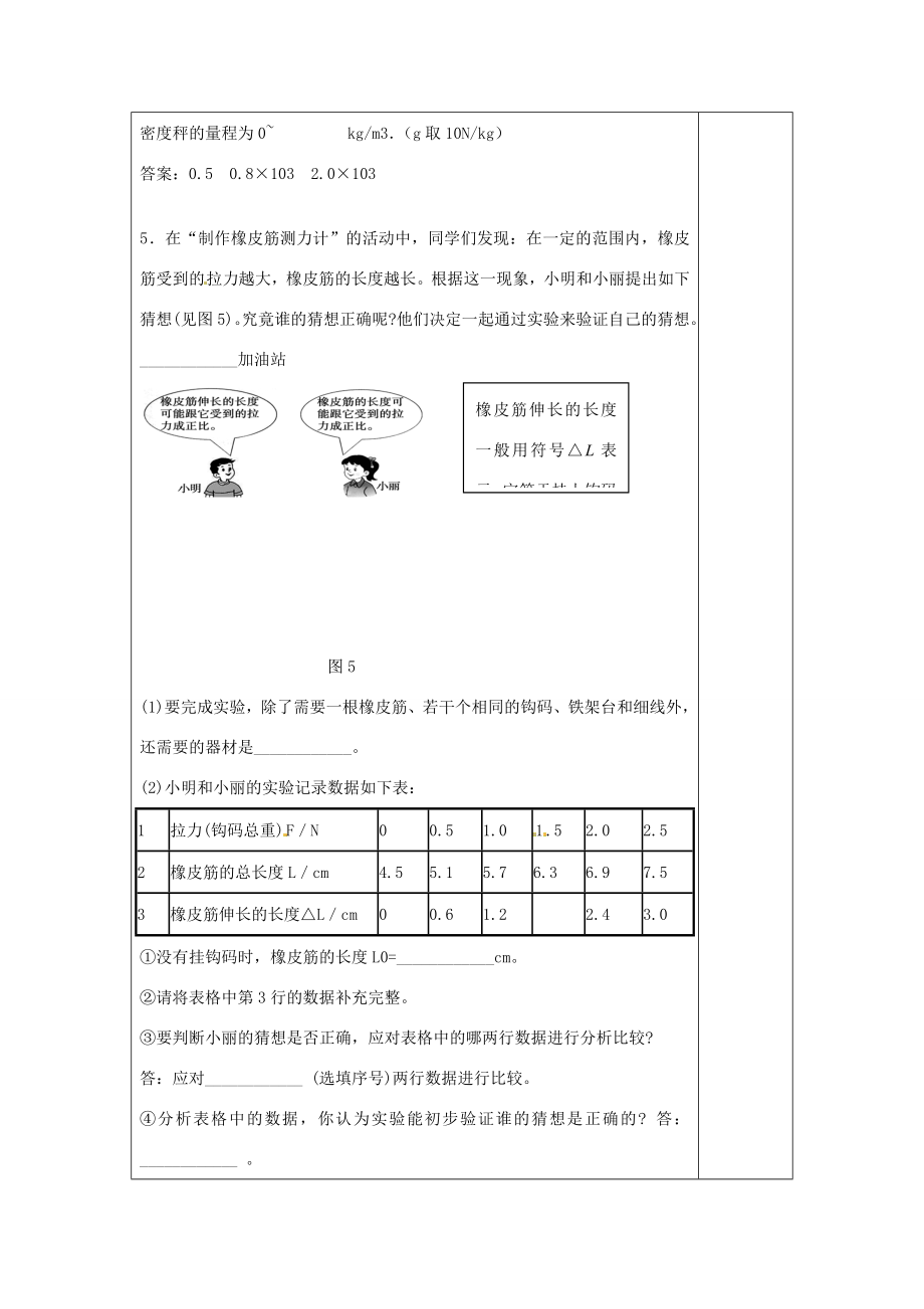 九年级物理弹力复习教案1鲁教版五四制鲁教版五四制初中九年级全册物理教案.doc