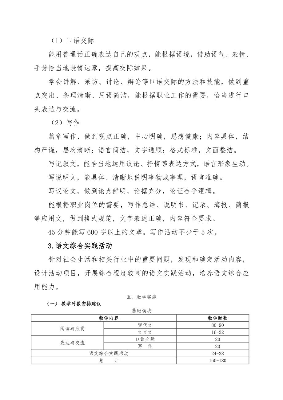 中等职业学校语文教学大纲(3).doc