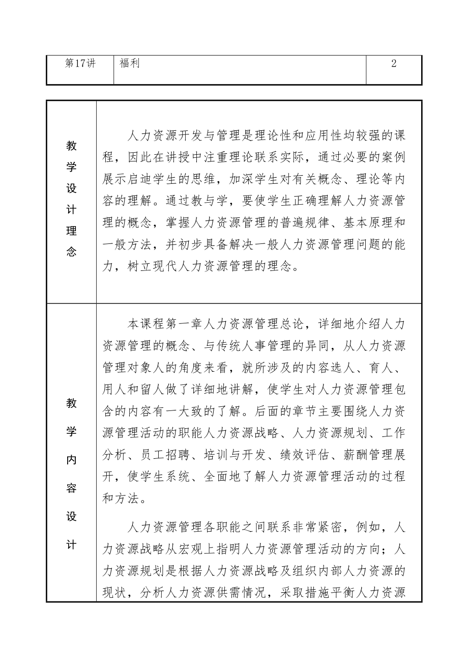 人力资源管理课程教学设计.doc