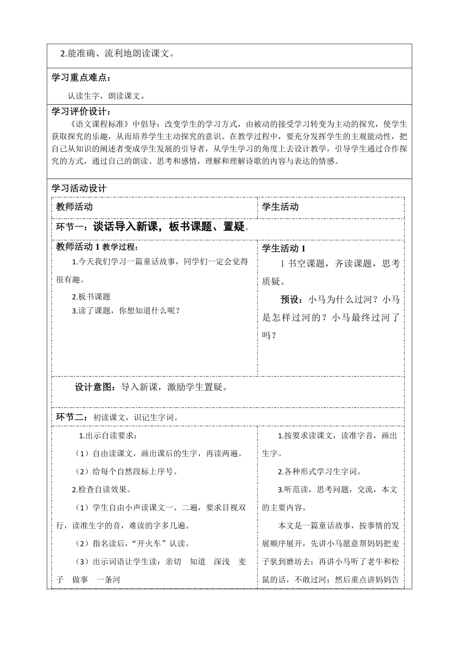 14小马过河教学设计.doc