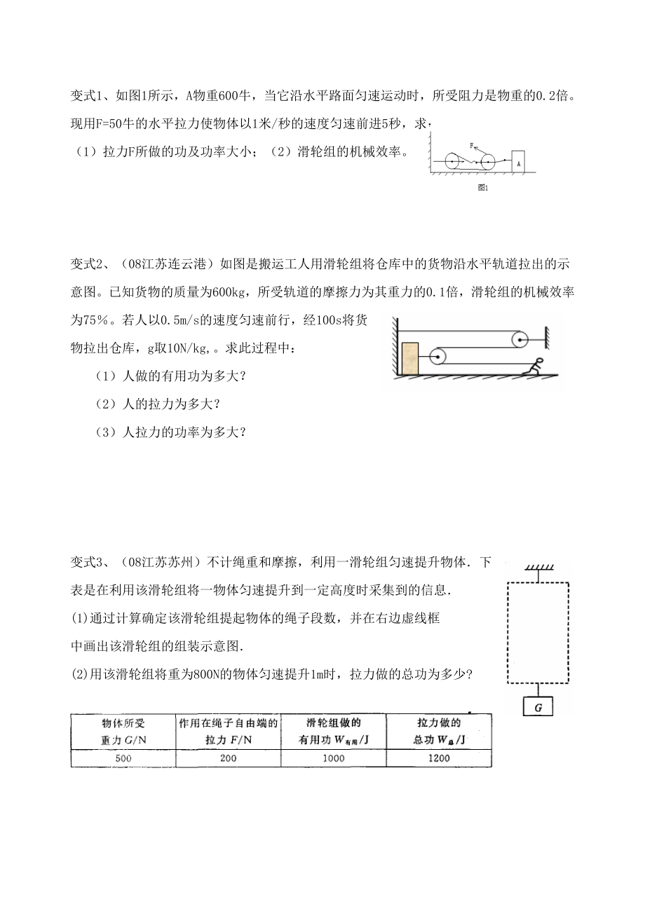 九年级物理简单机械和功复习教案(第二课时)苏科版.doc