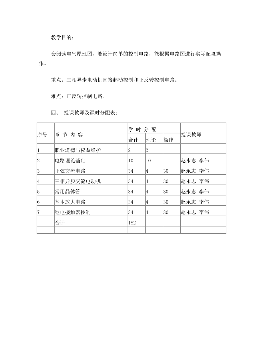 电工电子学教学大纲.doc