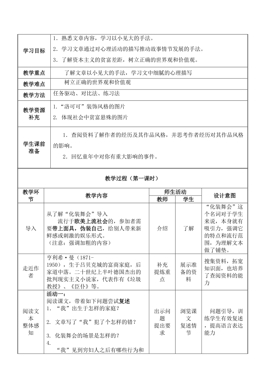 化装舞会教案(5).doc