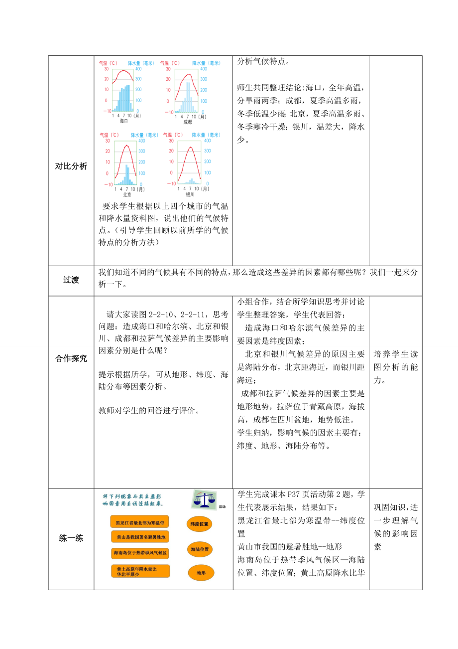 八年级地理上册2.2气候基本特征（第3课时）教案（新版）商务星球版（新版）商务星球版初中八年级上册地理教案.doc