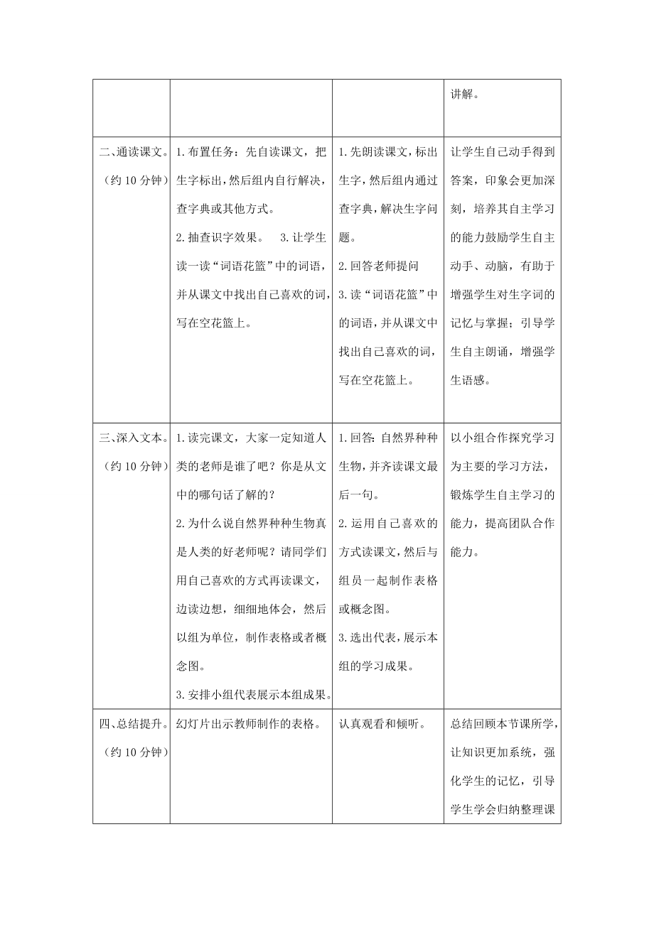 四年级语文上册24.人类的“老师”（1）教案语文S版语文S版小学四年级上册语文教案.doc