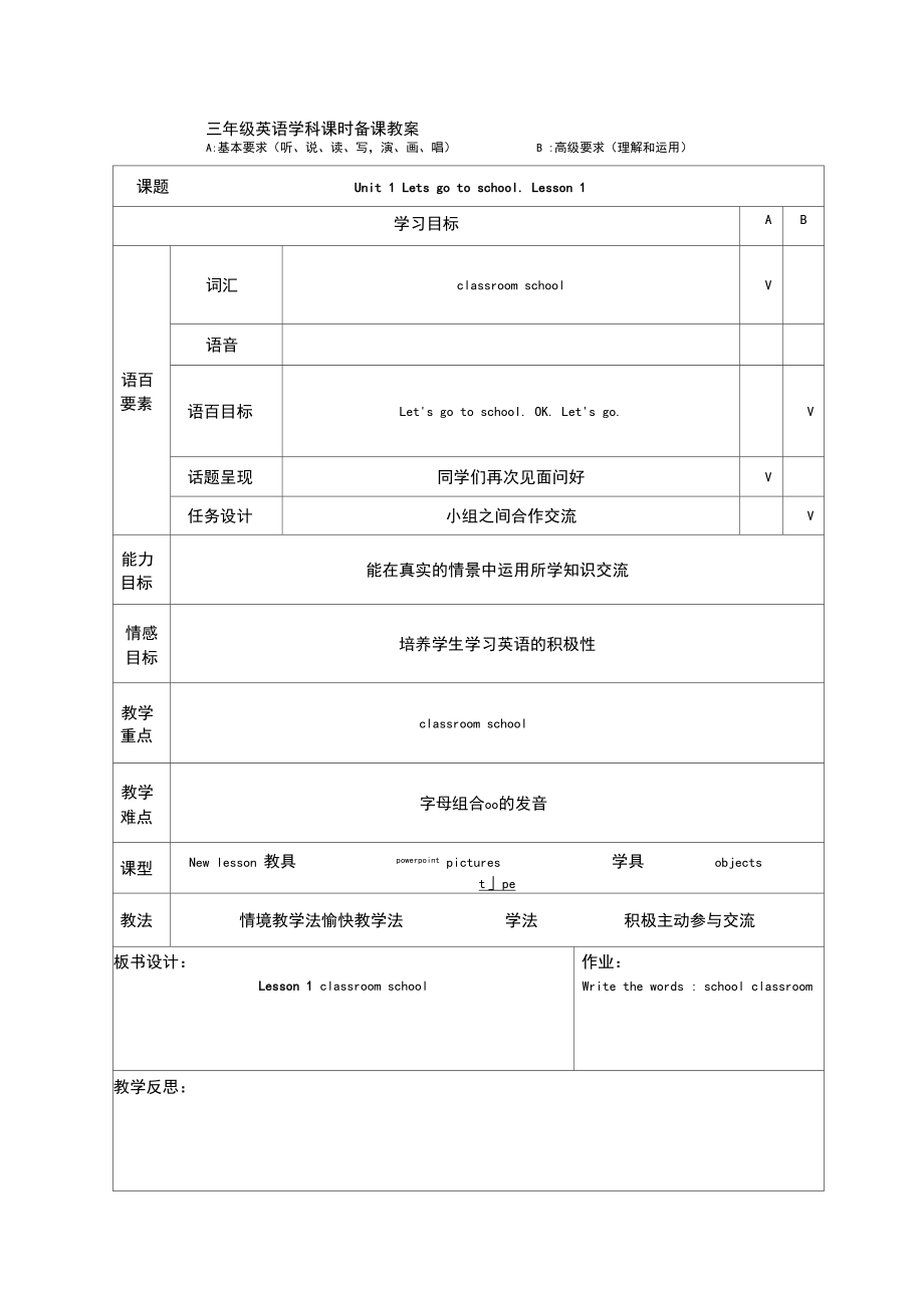 人教版精通英语三年级下册教案(2).doc