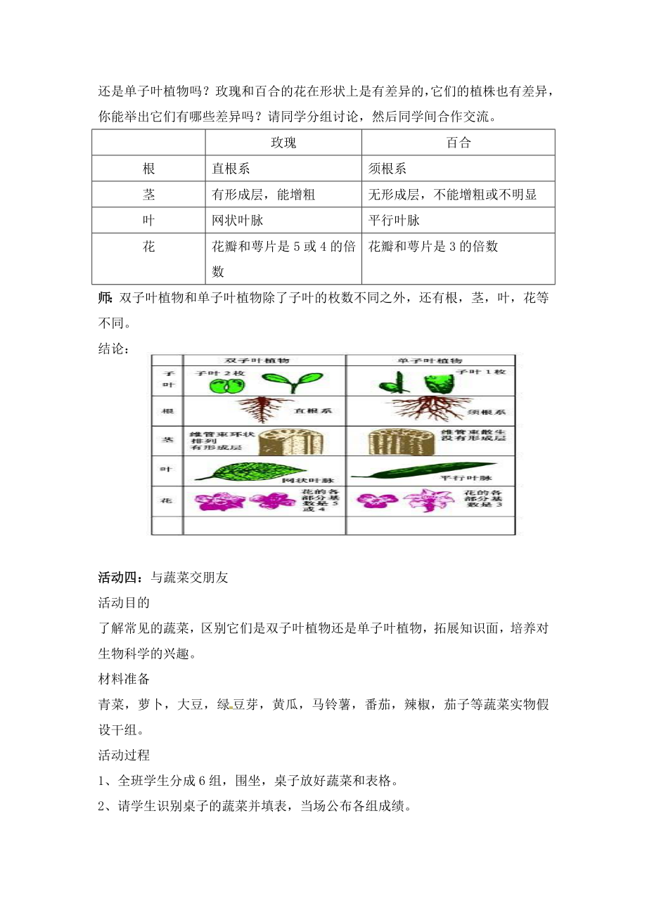 初中华师大版科学七年级上册2.2《植物的主要类群》第一课时参考教案.doc