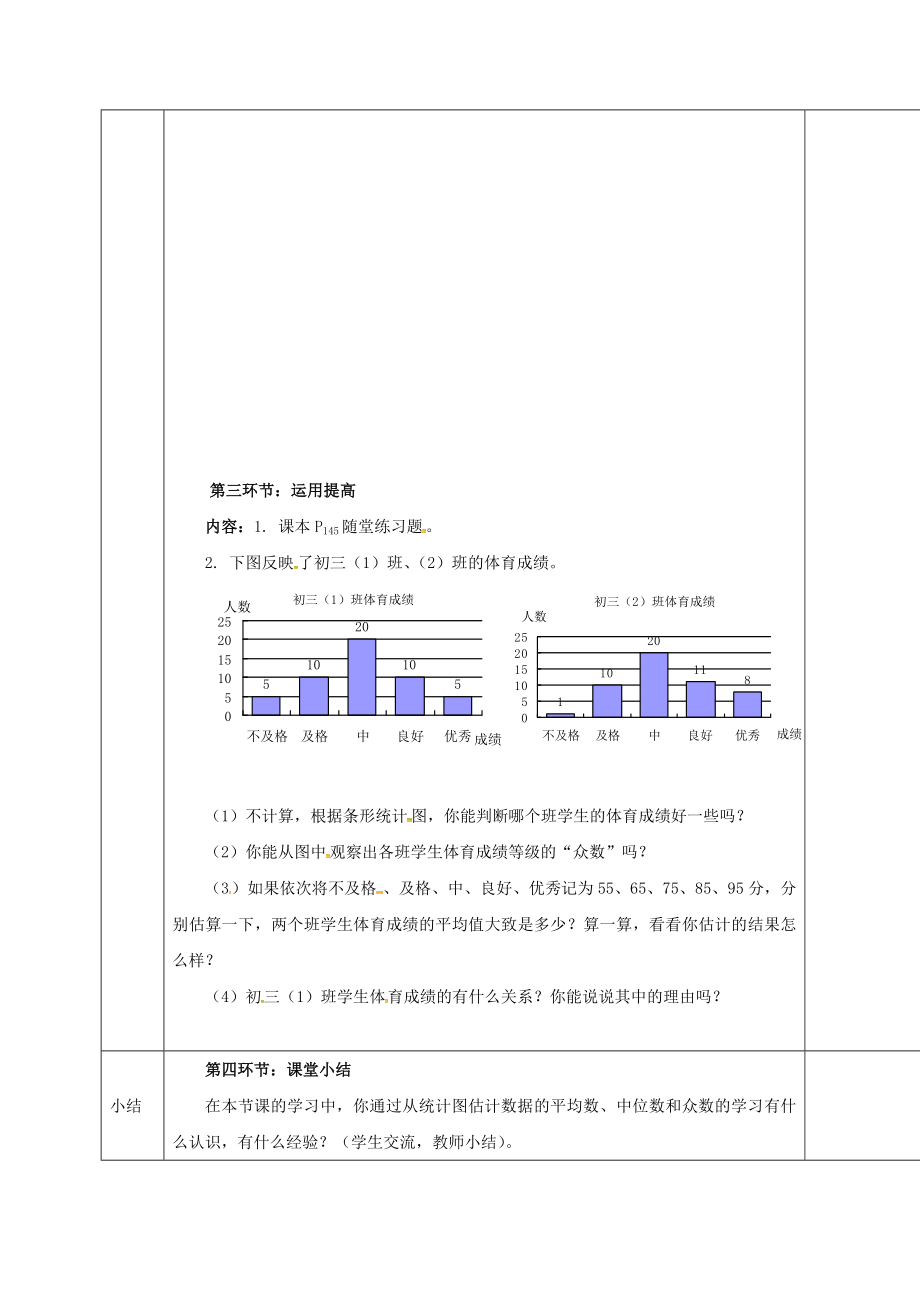 八年级数学上册第六章数据的分析第三节从统计图分析数据的集中趋势教案新版北师大版.doc