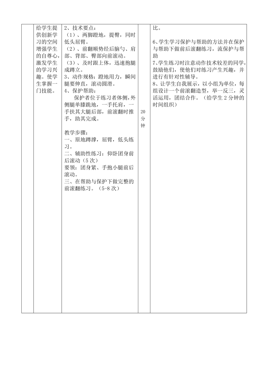 前滚翻教案设计(4).doc