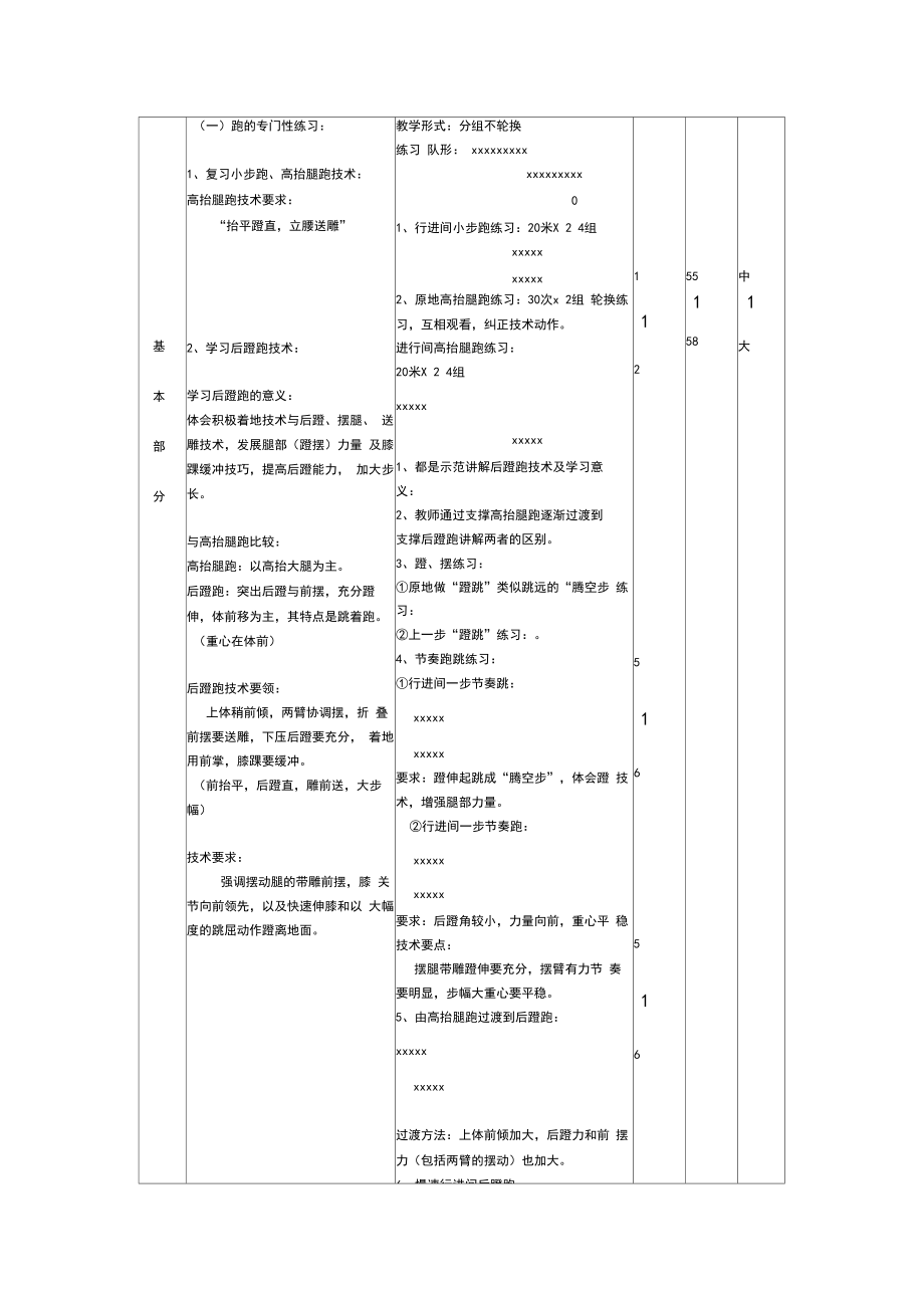 初中短跑教学教案.doc