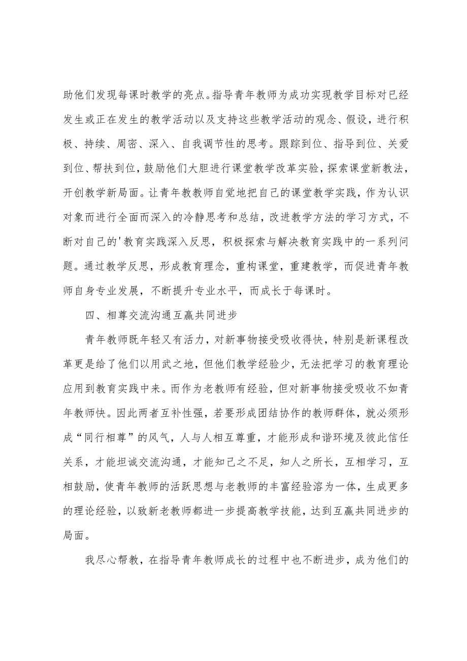 指导青年教师教学工作总结(2).doc