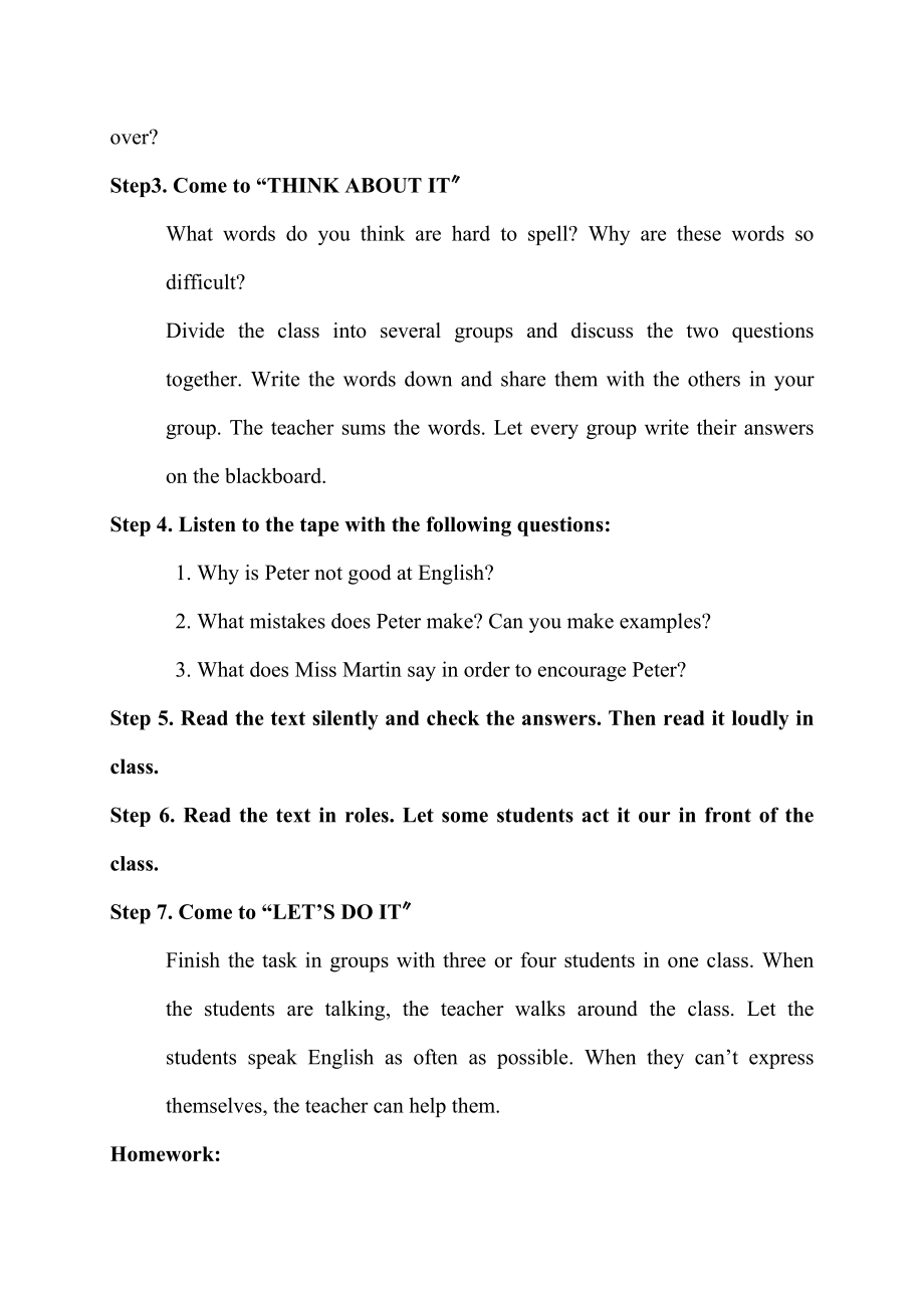 冀教版英语八年级上册Lesson47教案.doc