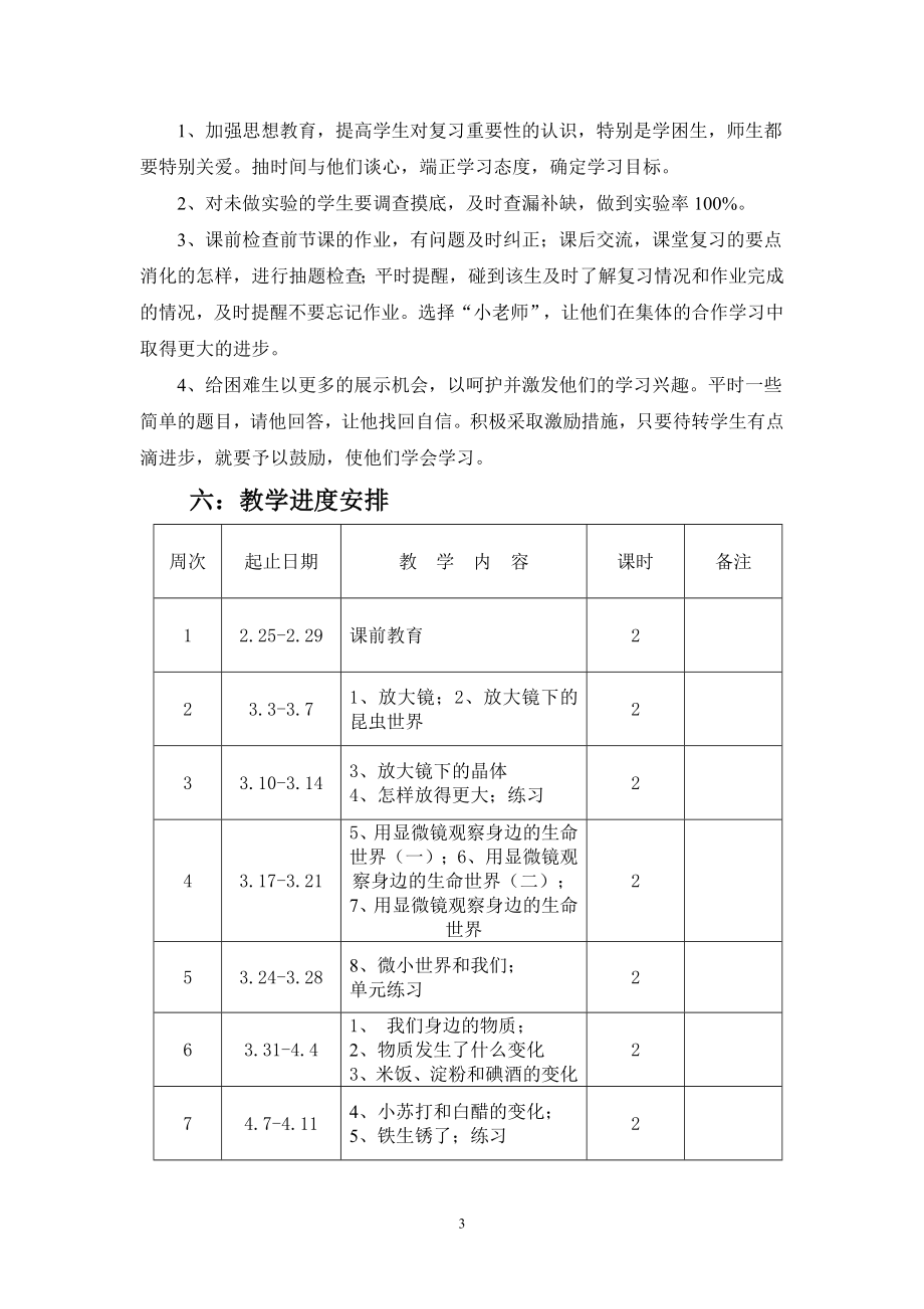 教科版六年级下册科学教学计划(2).doc