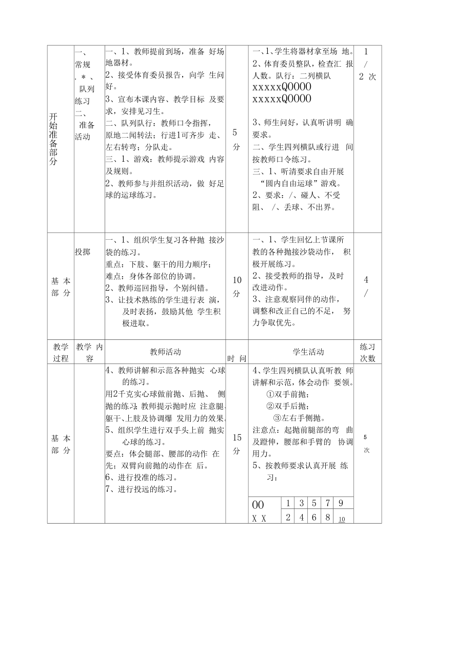 初中七年级体育课教案全集.doc