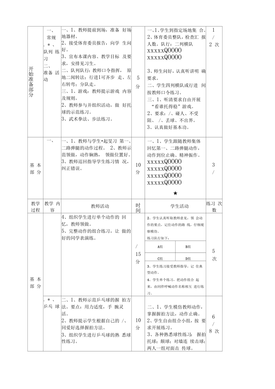 初中七年级体育课教案全集.doc