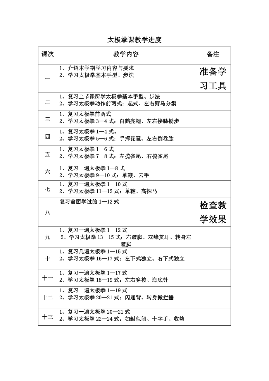 大学二十四式太极拳教案.doc