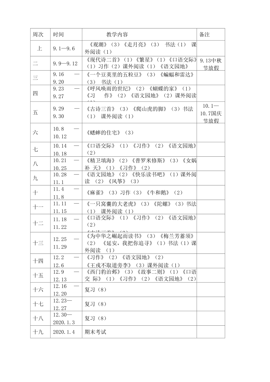 教师教学计划表.doc