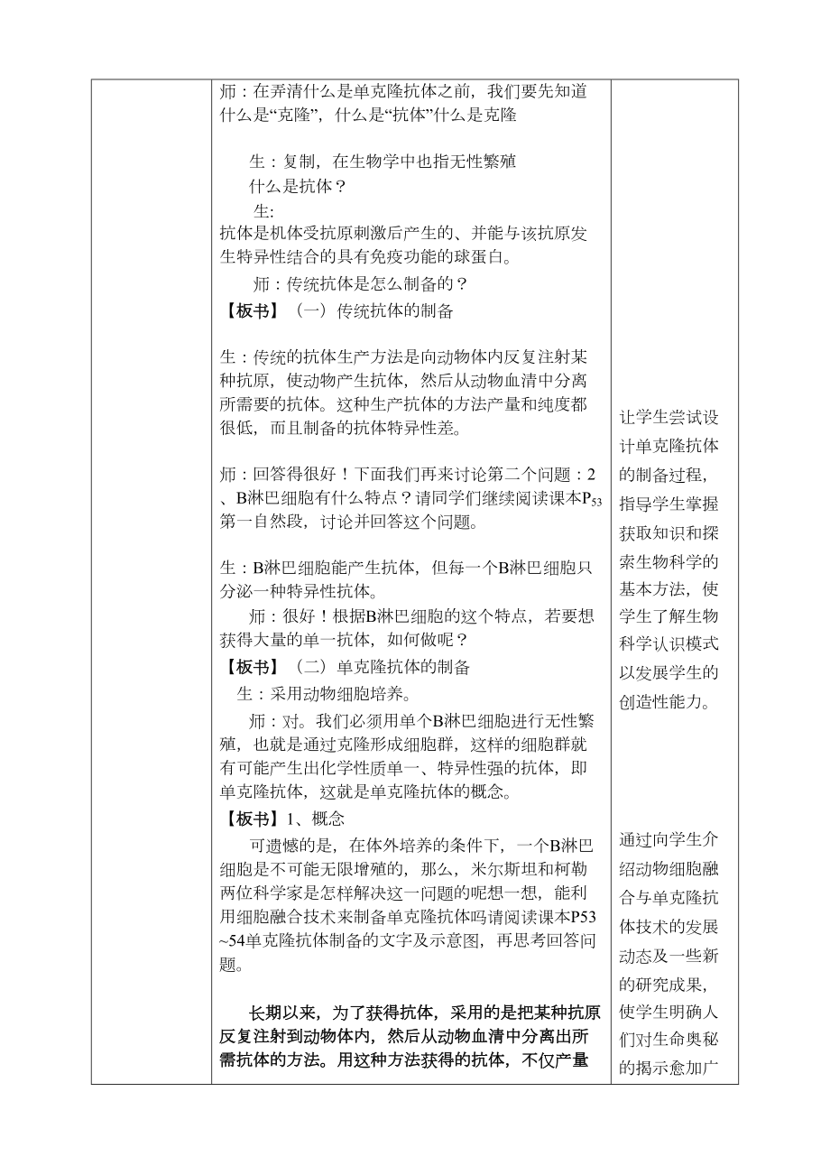 动物细胞融合与单克隆抗体教案.doc