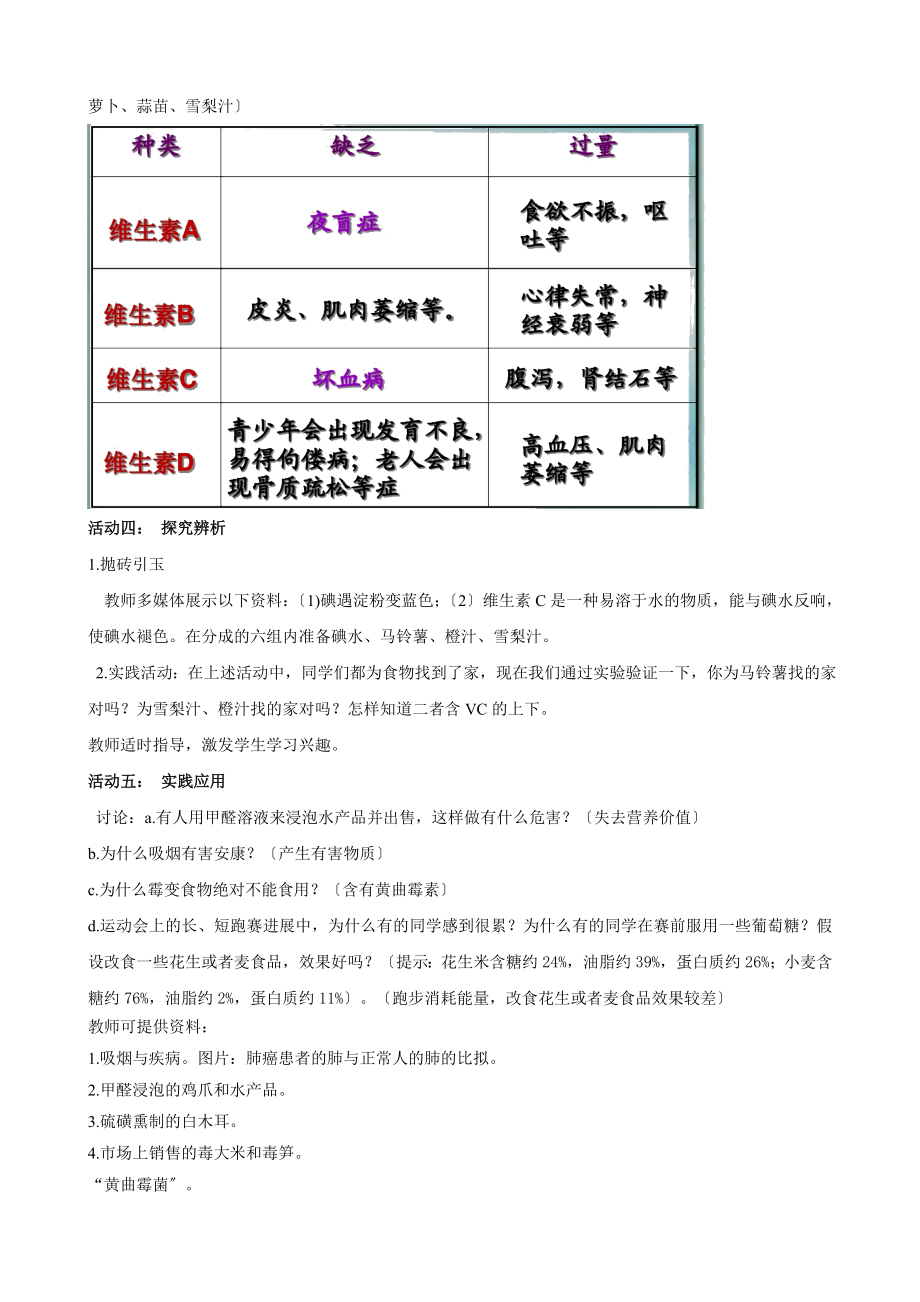 人教版化学九年级下册第十二单元课题1人类重要的营养物质教案.doc