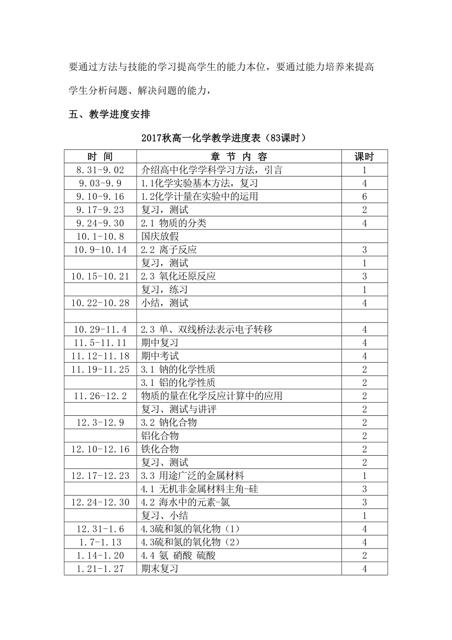 高一上化学教学工作计划.doc