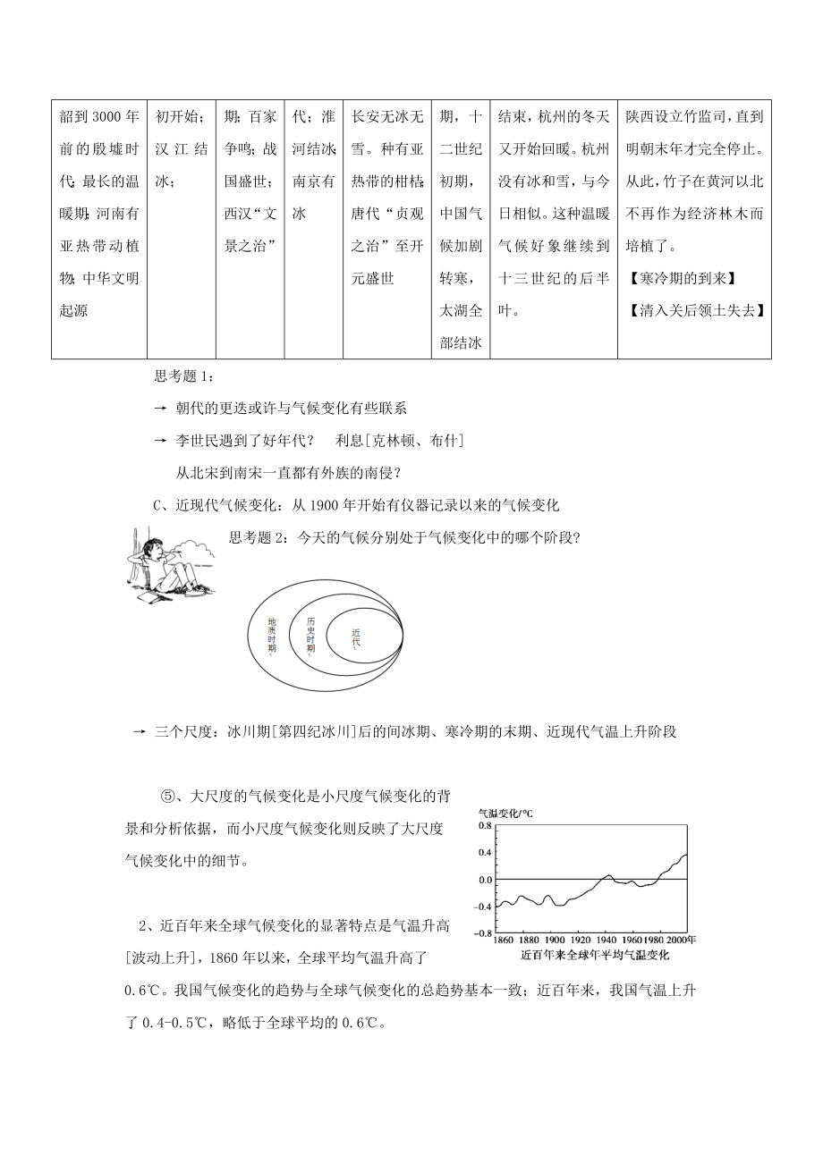 高中地理人教版必修一2.4【教学设计】《全球气候变化》.docx