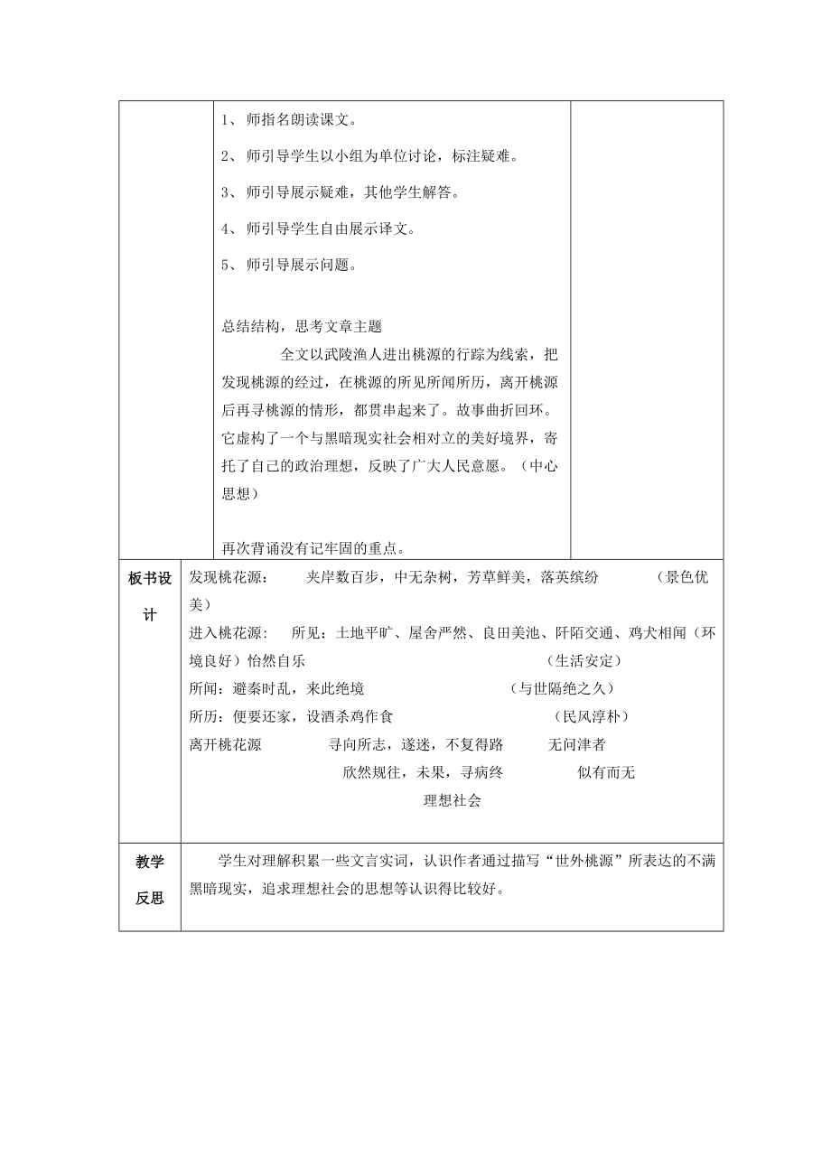 八年级语文上册第五单元21桃花源记复习教案（新版）新人教版（新版）新人教版初中八年级上册语文教案.doc