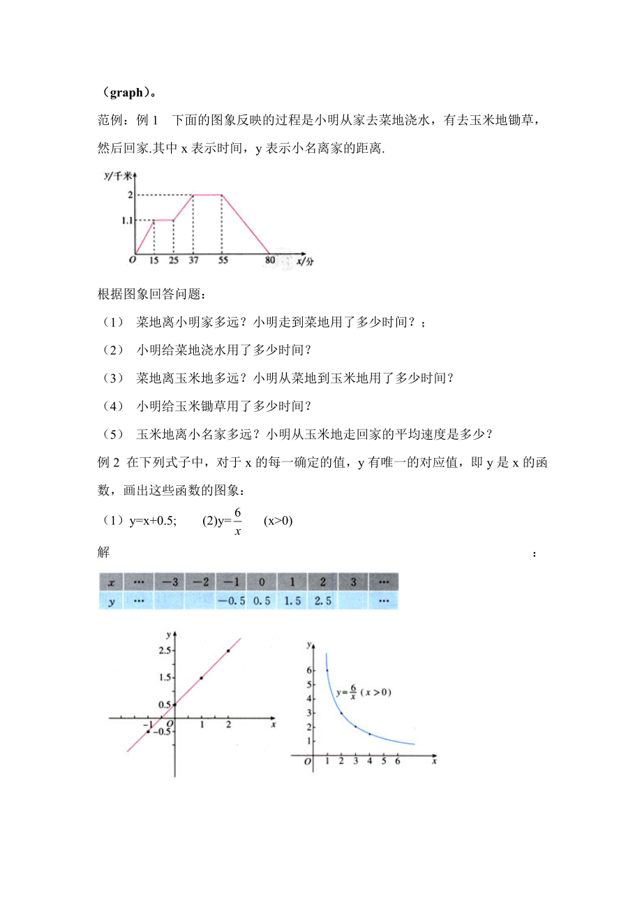 八年级数学11.1.3函数图象（一）教案人教版.doc