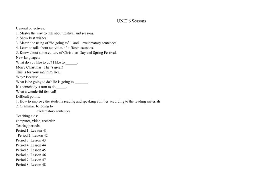 冀教版英语七年级下册Lesson31教案2.doc