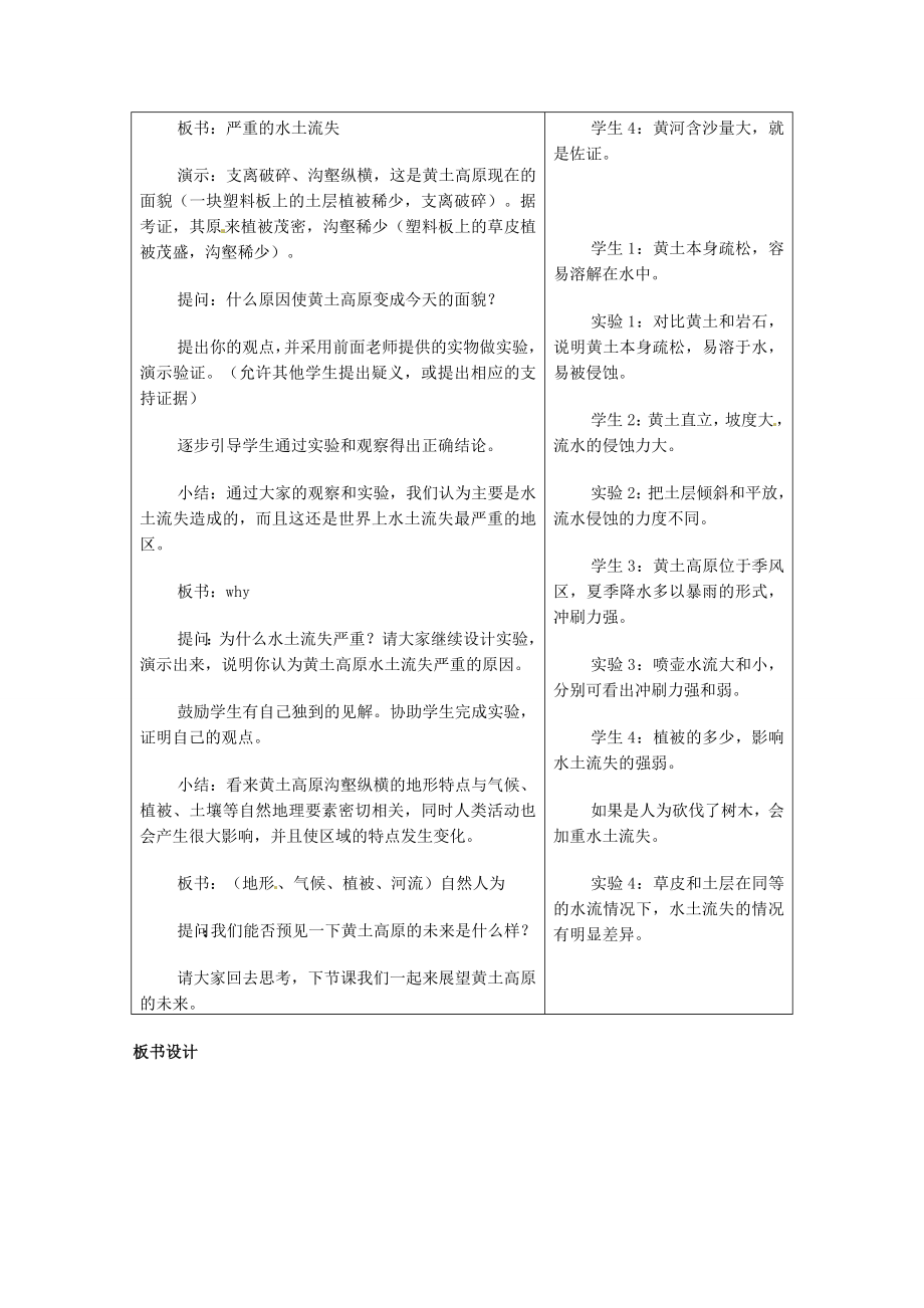 八年级地理下册第八章第一节沟壑纵横的特殊地形区—黄土高原教案新人教版新人教版初中八年级下册地理教案.doc