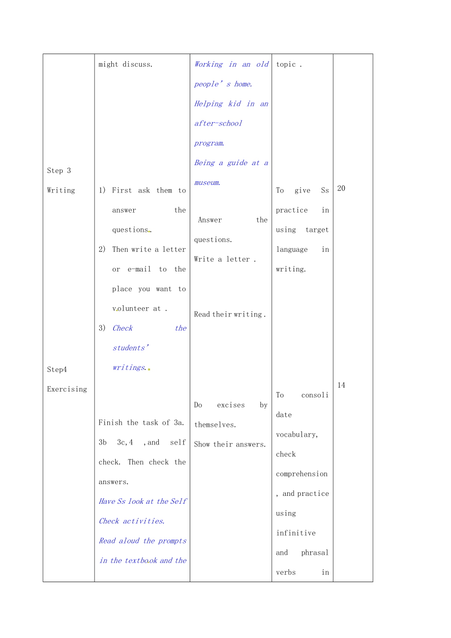 吉林省双辽市八年级英语下册Unit2I’llhelptocleanupthecityparksSectionB（3aSelfCheck）教案（新版）人教新目标版（新版）人教新目标版初中八年级下册英语教