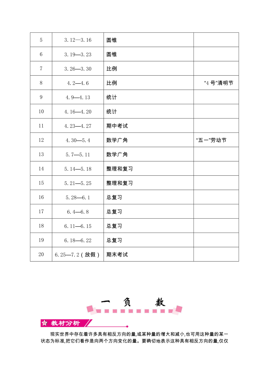 新人教版六年级下册数学全册教学设计(2).doc