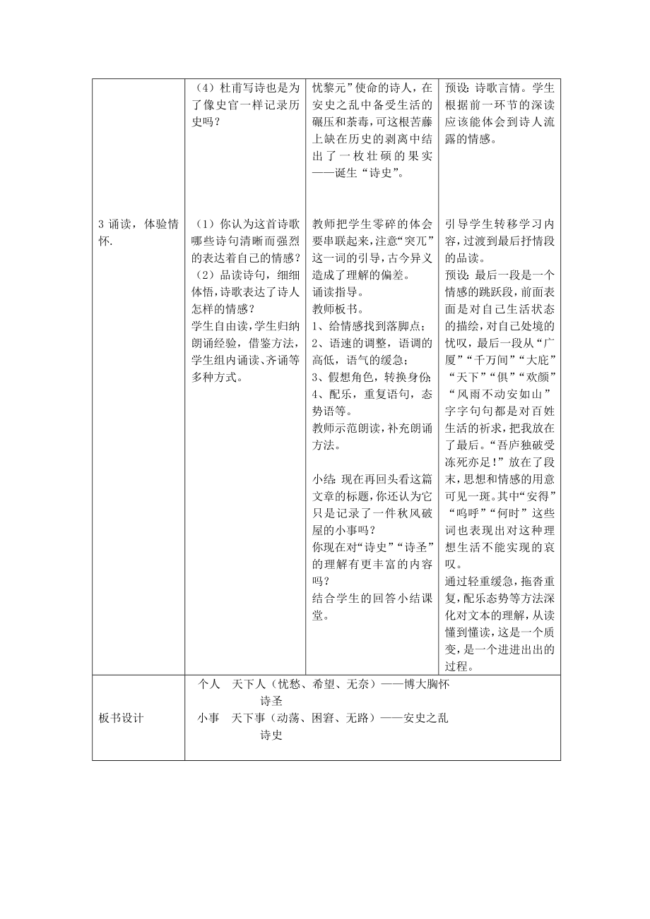 茅屋为秋风所破歌教学反思.doc