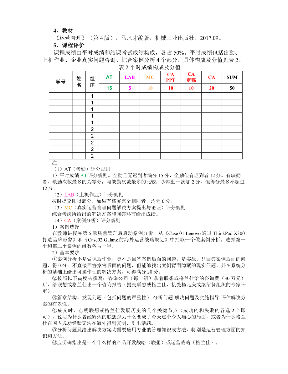 运营管理教学大纲(2).doc