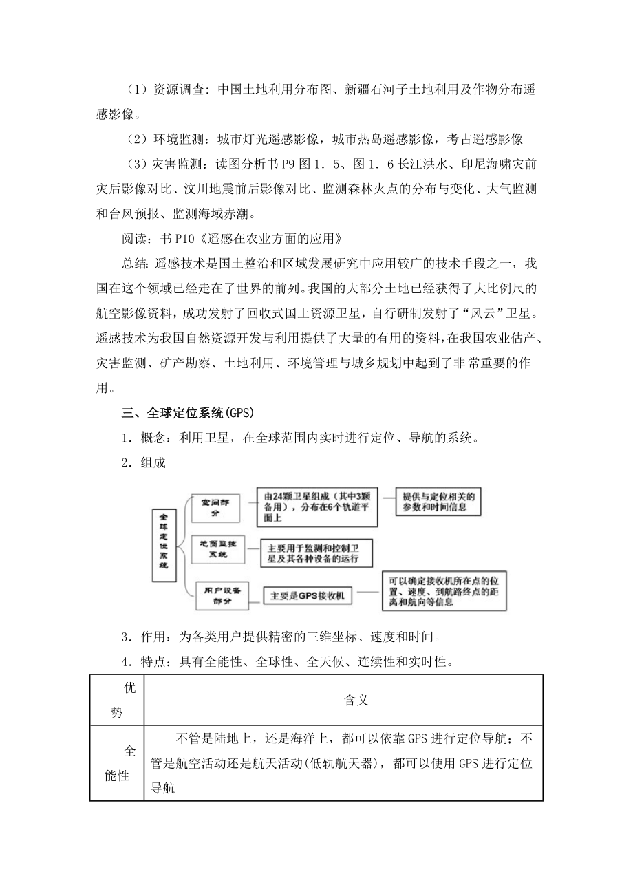 人教版高中地理必修三1.2《地理信息技术在区域地理环境研究中的作用》参考教案1（2课时）.doc