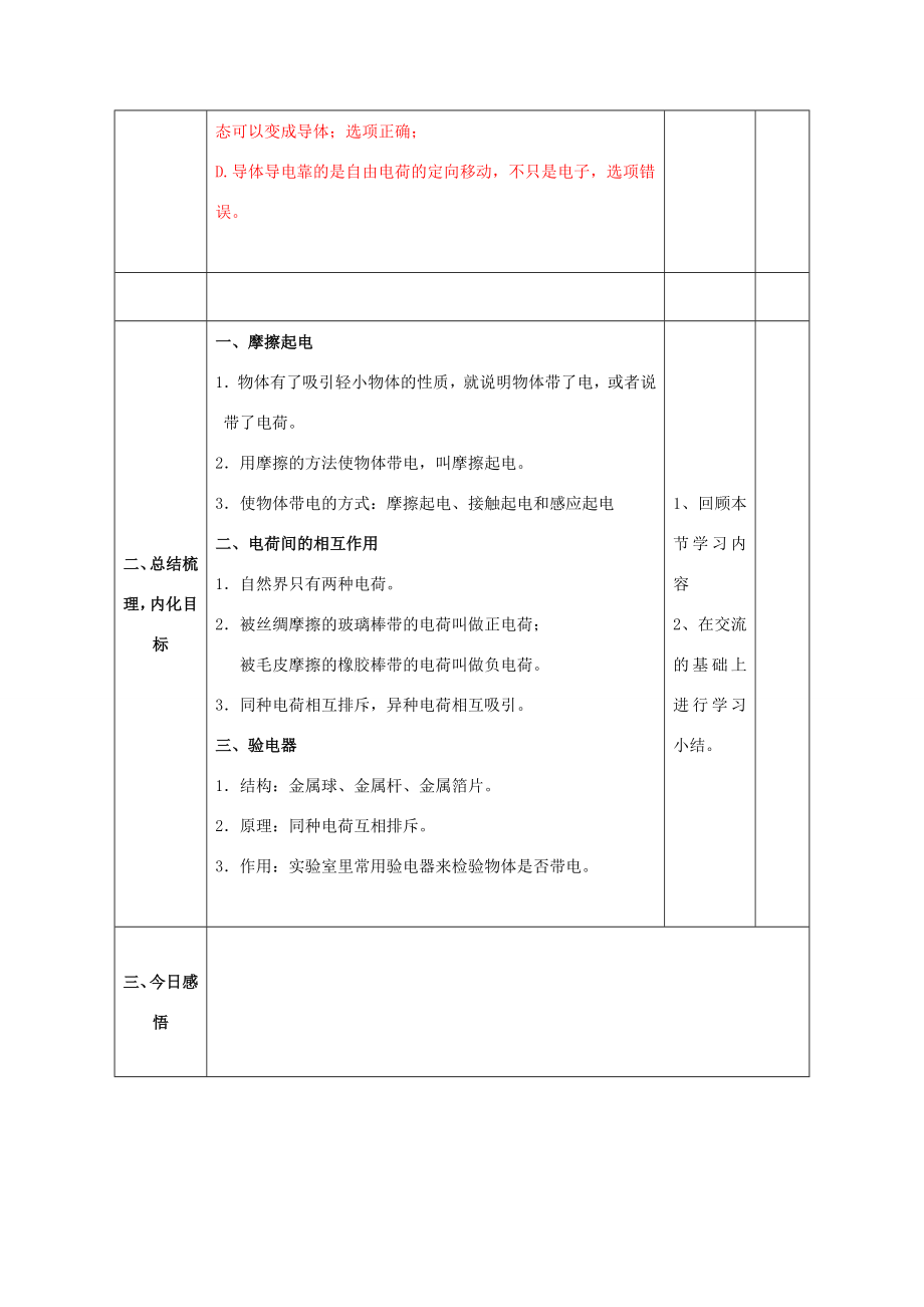 北大绿卡九年级物理全册第15章电流和电路第1节两种电荷教案（新版）新人教版（新版）新人教版初中九年级全册物理教案.doc