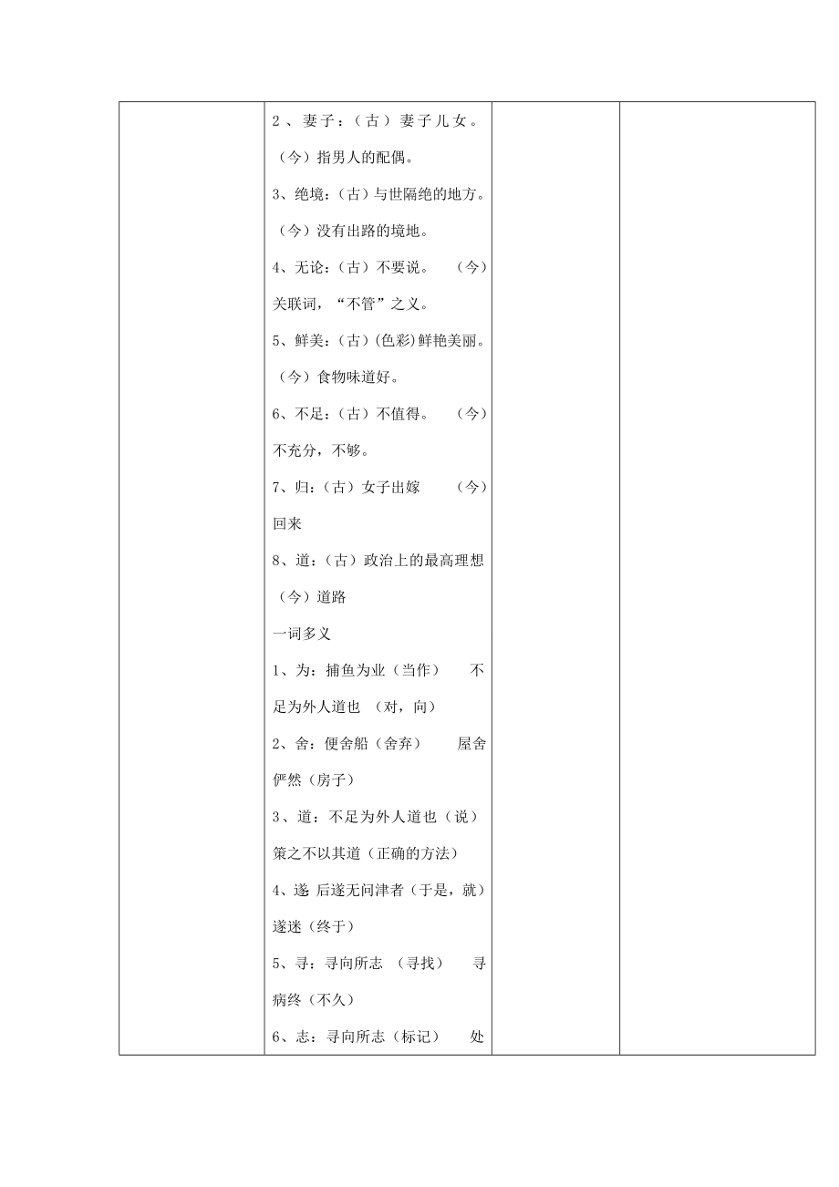 八年级语文上册第五单元《桃花源记》《大道之行也》复习教案（新版）新人教版（新版）新人教版初中八年级上册语文教案.doc