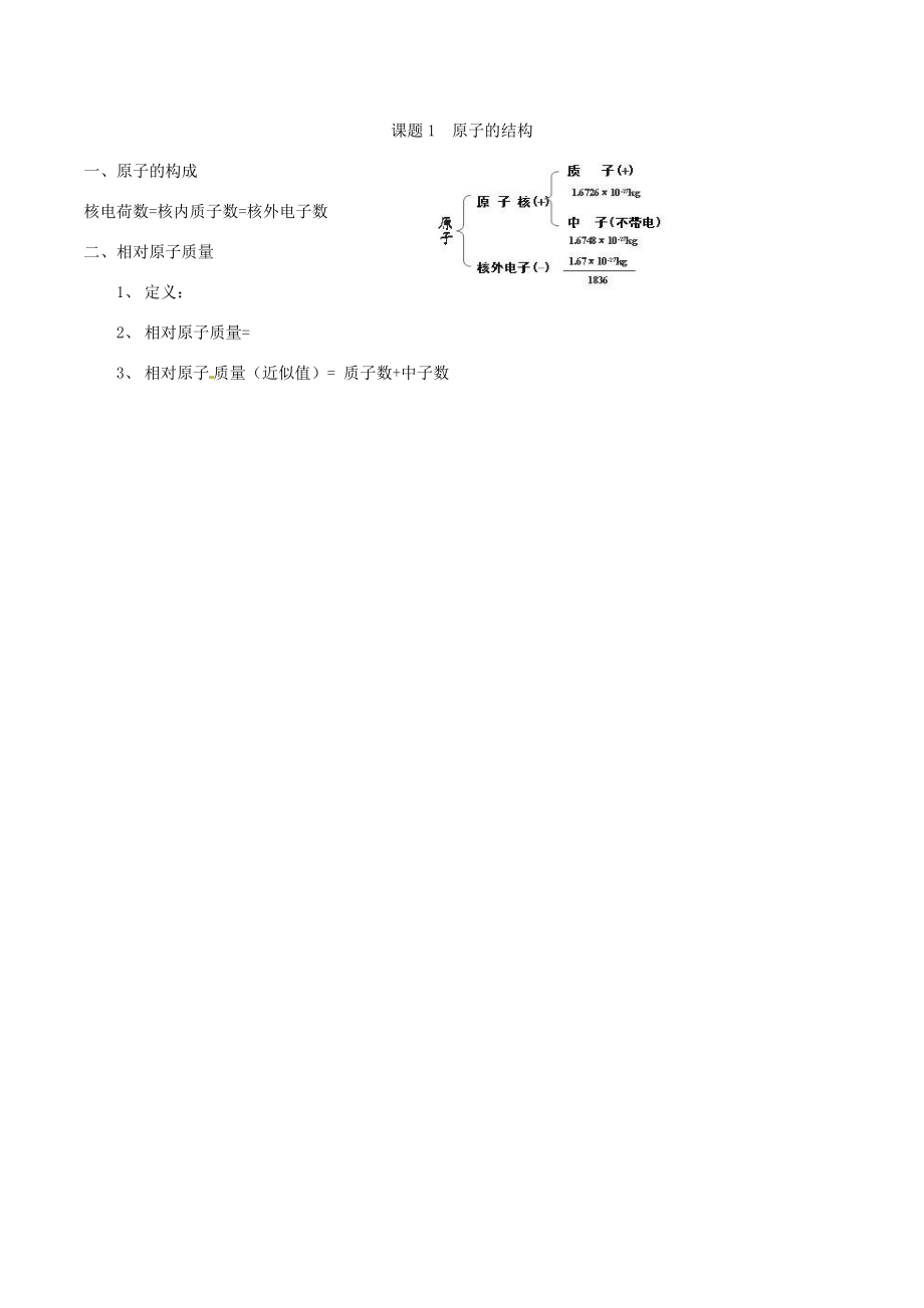 北大绿卡九年级化学上册第三单元课题2原子的结构（第1课时原子）教案（新版）新人教版（新版）新人教版初中九年级上册化学教案.doc