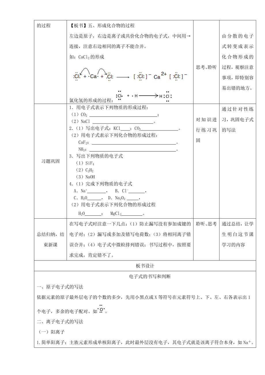 高一化学1.3.2专题电子式的书写及判断教学设计.doc