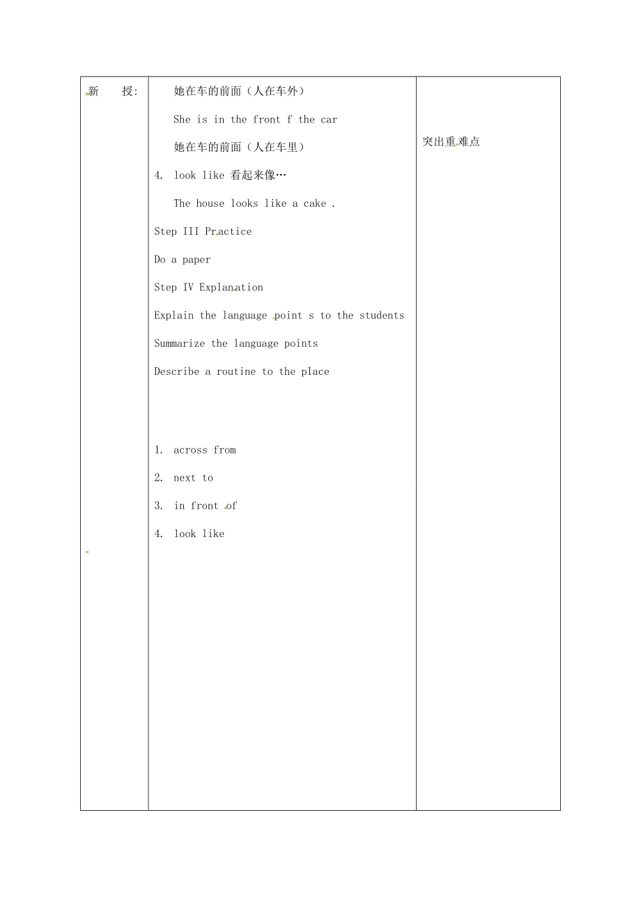 吉林省长春市七年级英语下册Unit8IsthereapostofficenearhereRevision教案2（新版）人教新目标版（新版）人教新目标版初中七年级下册英语教案.doc