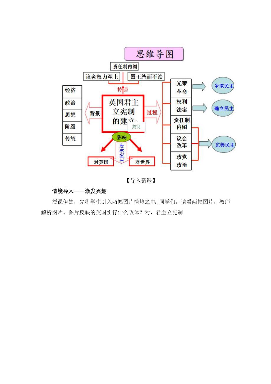 人教版高中历史必修13.7名师教案1—《英国君主立宪制的建立》.doc