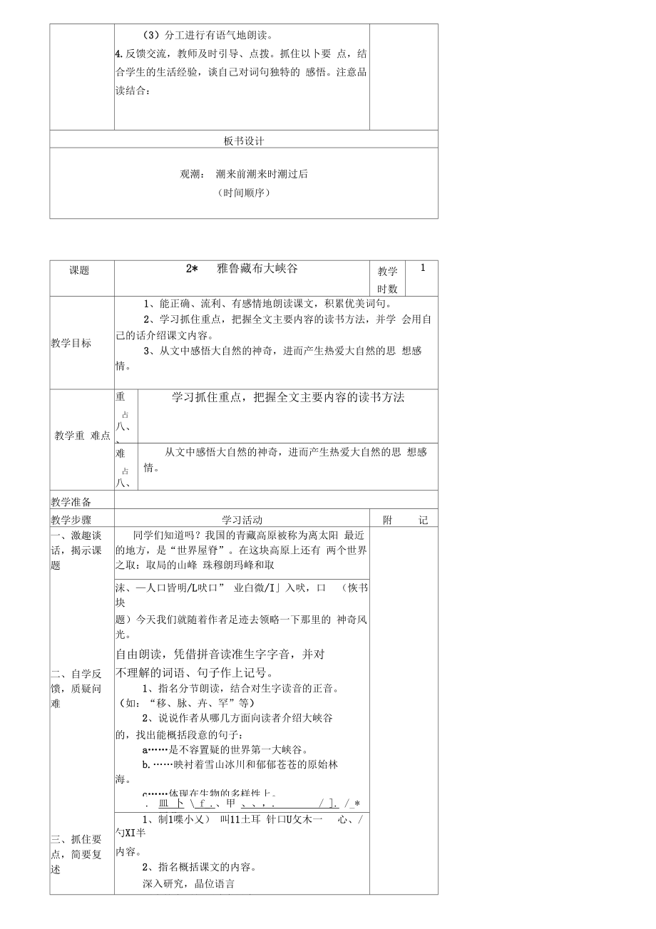 人教版四年级语文上册电子教案(2).doc