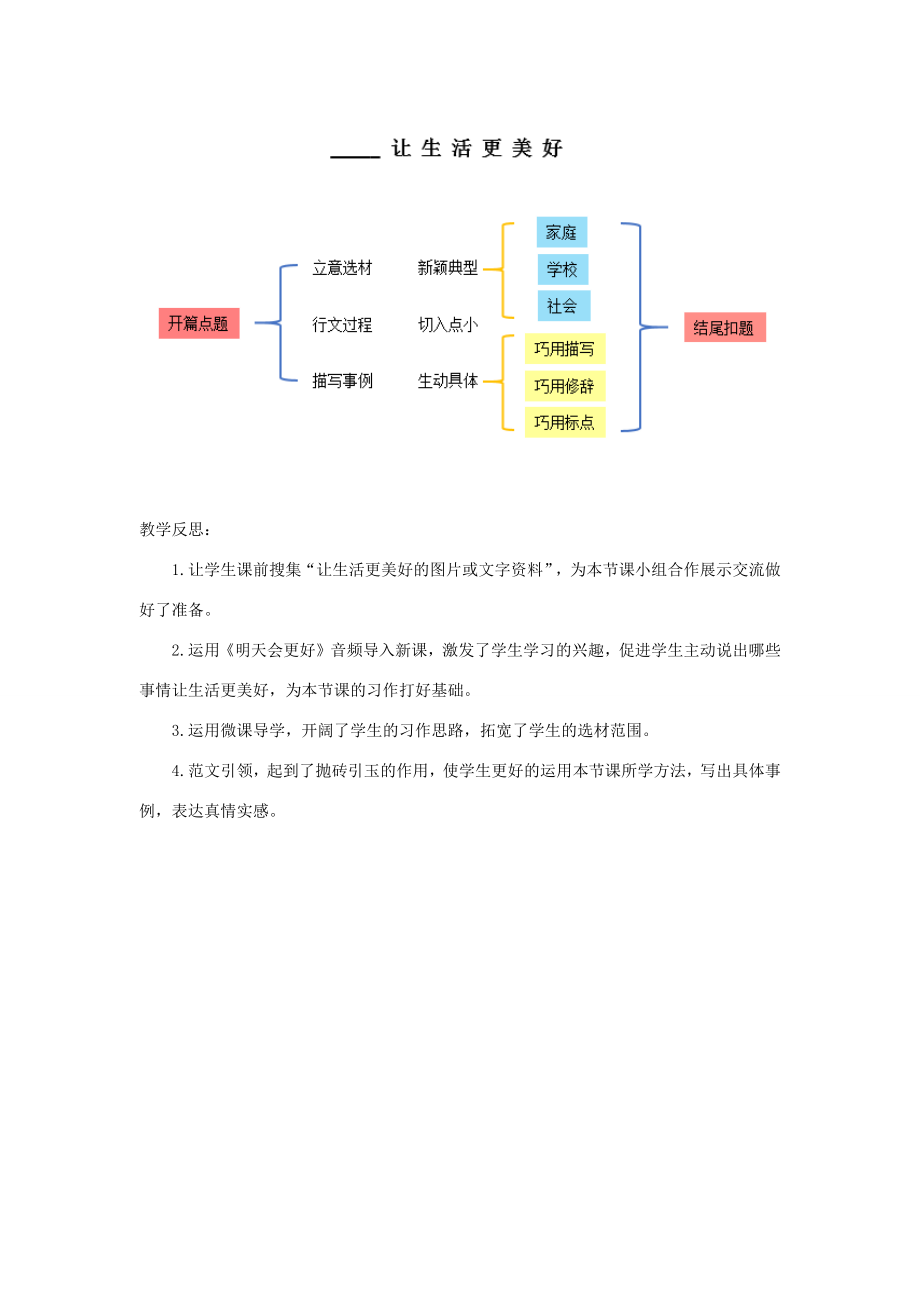 六年级语文上册第三单元习作让生活更美好教案新人教版新人教版小学六年级上册语文教案.docx