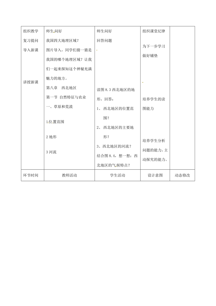 吉林省双辽市八年级地理下册8.1自然特征与农业教案（新版）新人教版（新版）新人教版初中八年级下册地理教案.doc