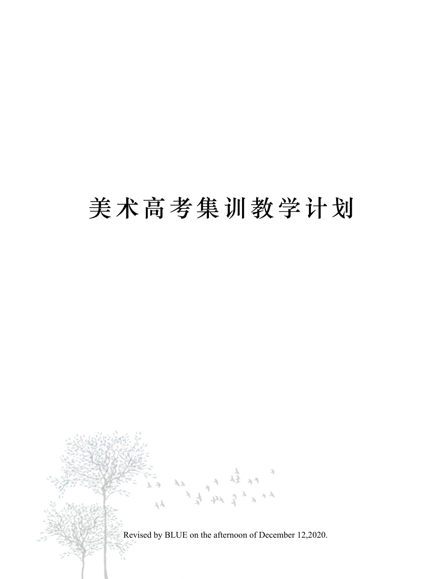 美术高考集训教学计划.doc