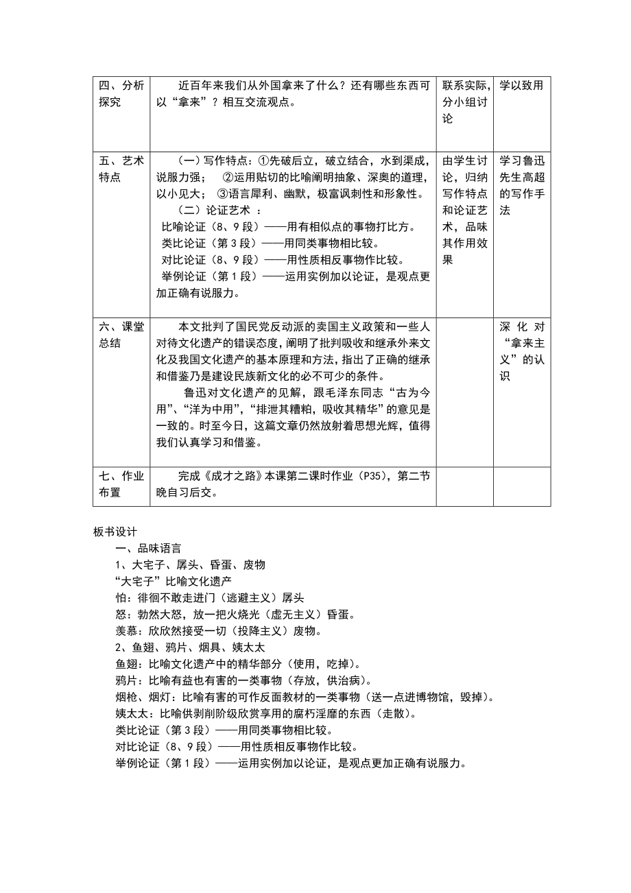 拿来主义教学设计(2).doc