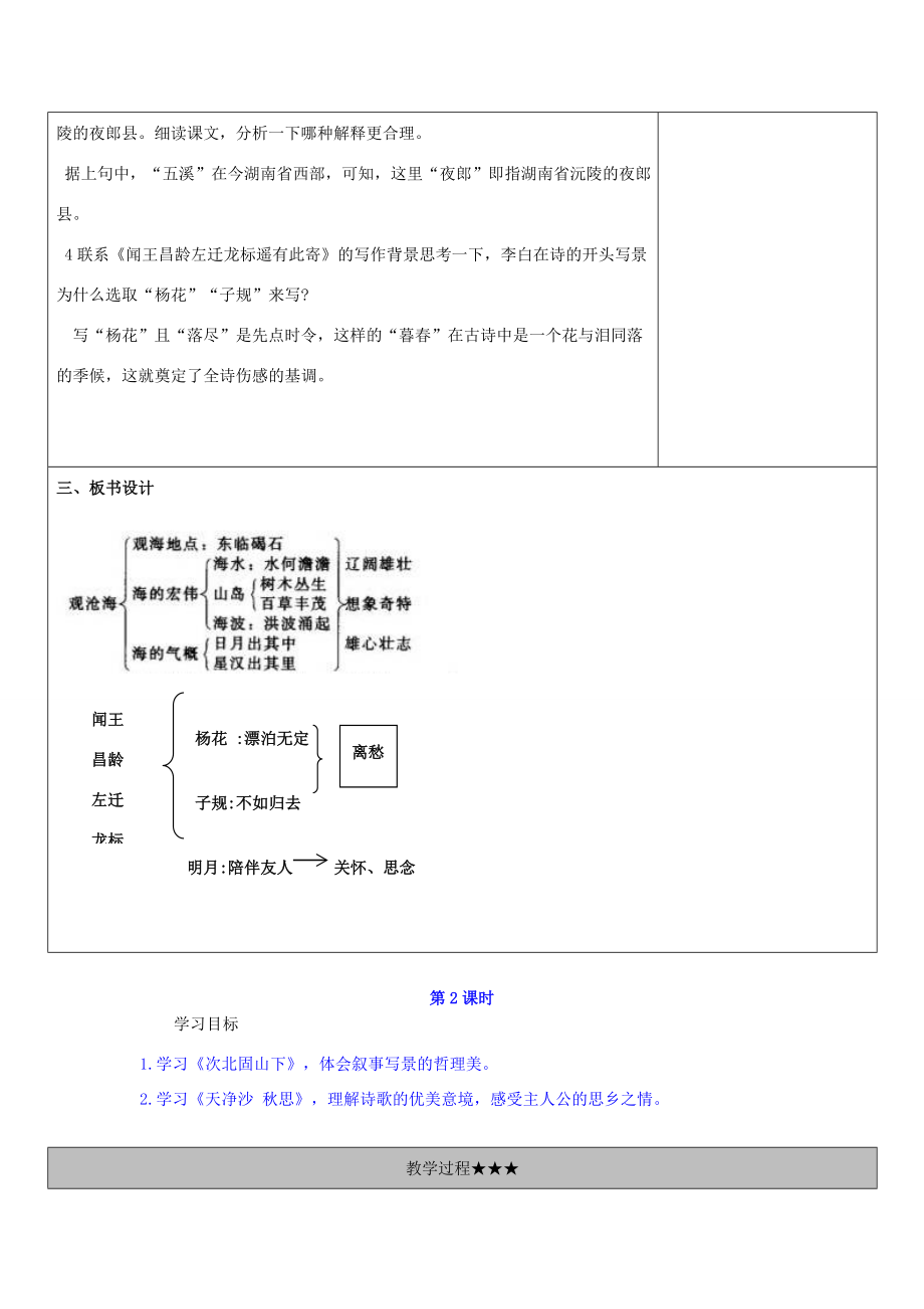 秋七年级语文上册4《古代诗歌四首》教学案（新版）新人教版（新版）新人教版初中七年级上册语文教学案.doc