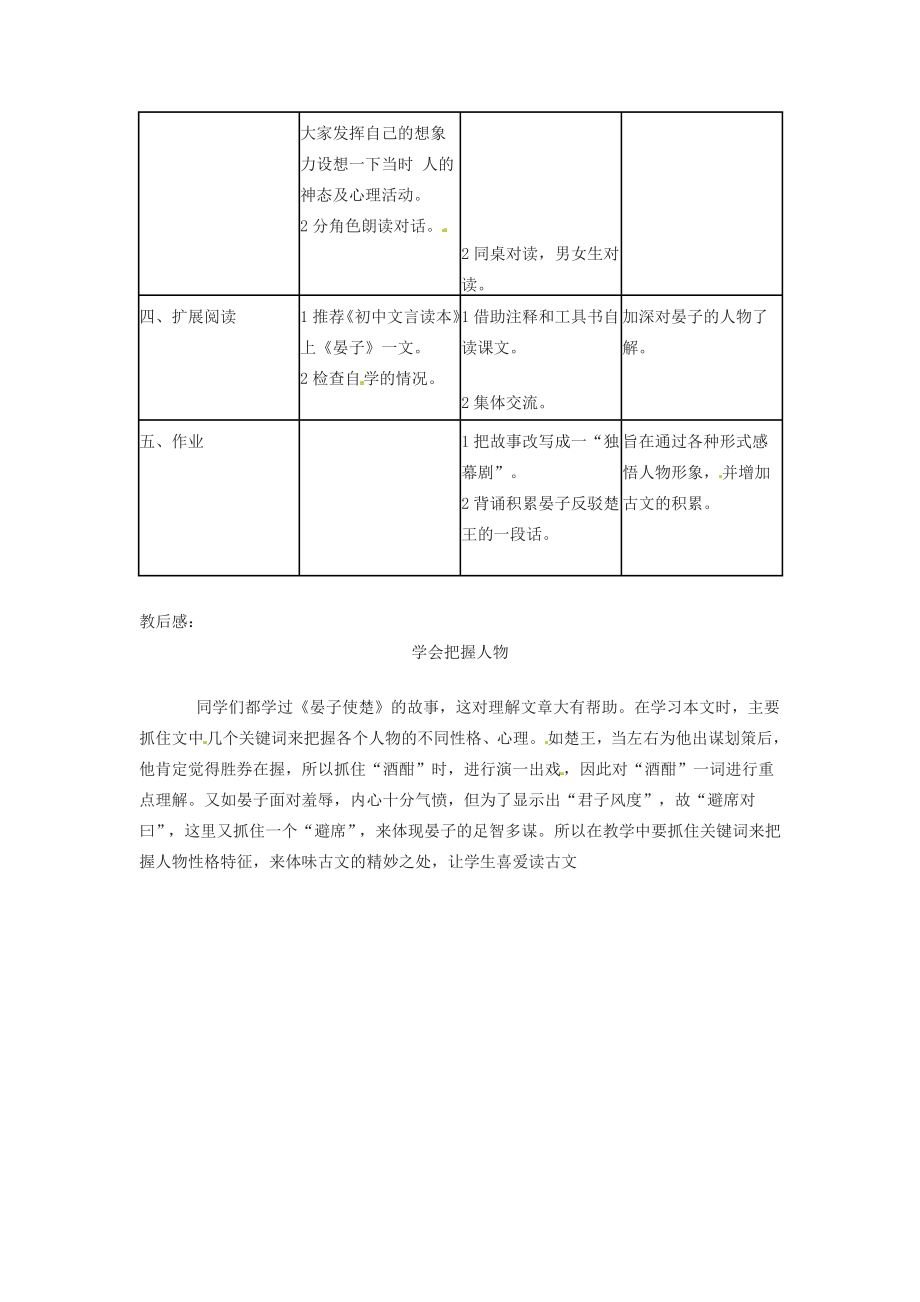 六年级语文下册第42课《橘逾淮为枳》教案上海版五四制.doc