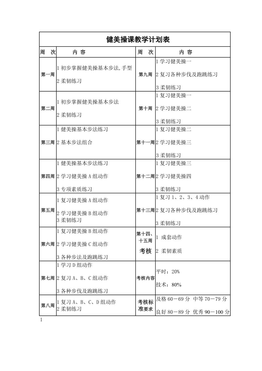 小学健美操兴趣活动教学计划.doc