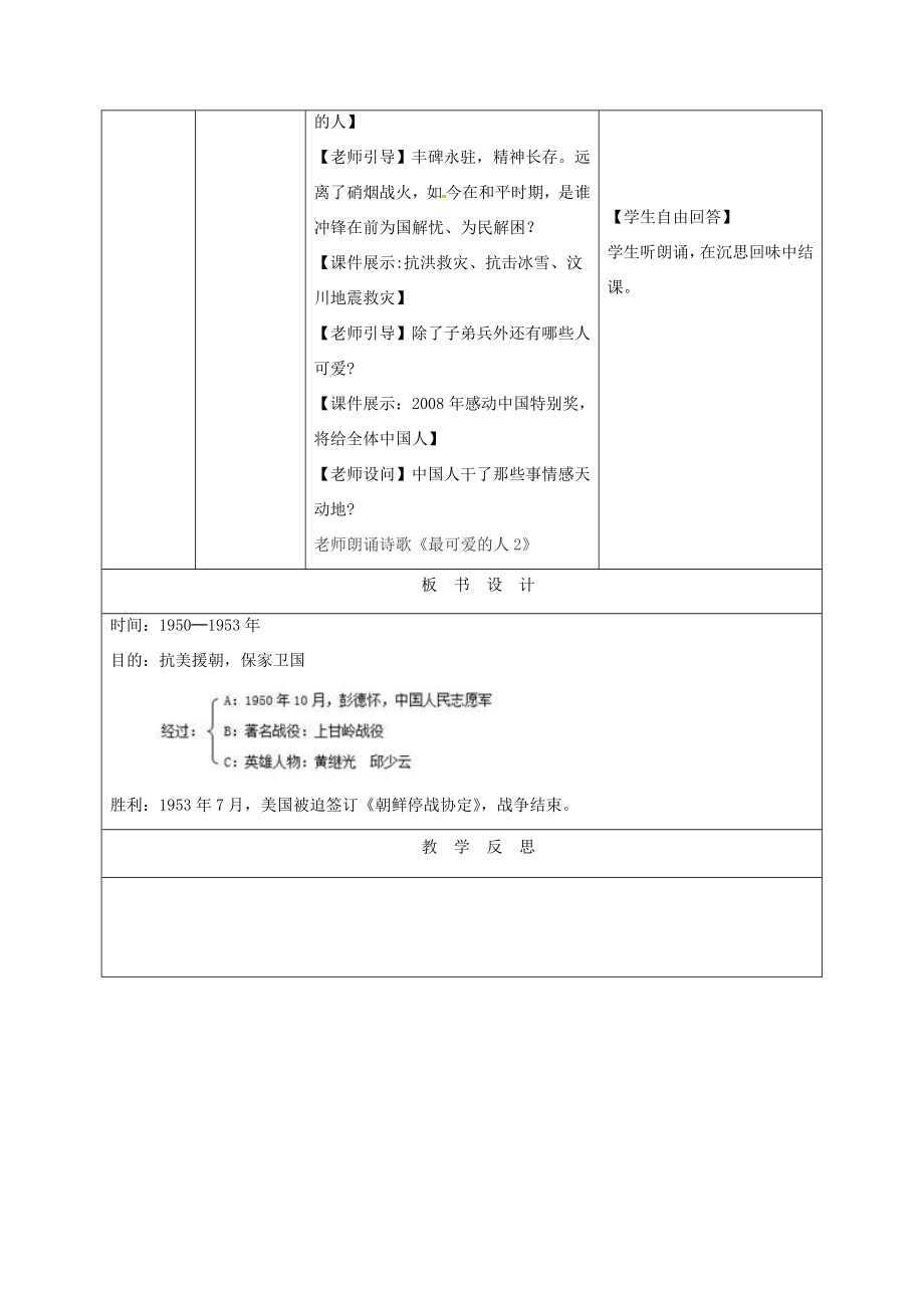 天津市宝坻区八年级历史下册第2课最可爱的人教案新人教版新人教版初中八年级下册历史教案.doc