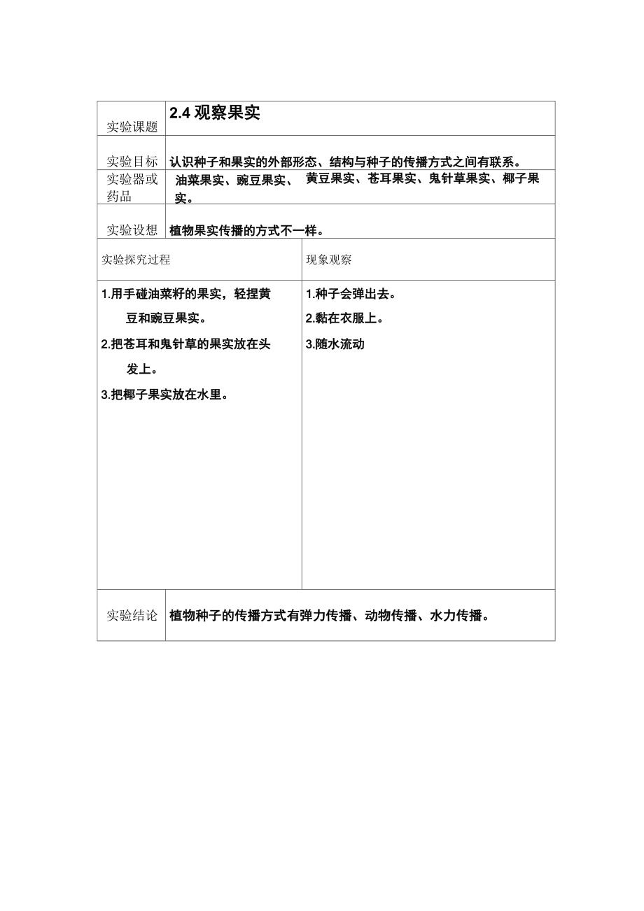 新科教版四年级科学下册实验教案.doc